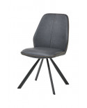 Chaise 1902 PU gris / tissu brun