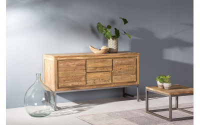 Buffet Haut Sur Pieds Métal Boston Teck