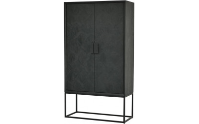 Armoire 2 Portes Newcastle Manguier Massif Noir