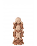 Moines Voir/Entendre/Se Taire Polyresine Brun Large JLINE JOLIPA 26934