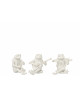 Set de 3 Grenouilles Musique Assise Resine Blanc Small (11593)