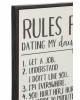 Pancarte Rules For Dating My Daughter Bois/Ceramique Blanc/Noir