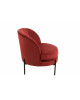 Chaise Lounge Ronde Textile/Metal Red Stone