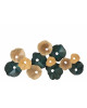 Decoration Murale 12 Cercles Metal Ocre/Vert (18622)