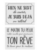 Pancarte Textes Français Retard / Reve Metal Blanc/Noir