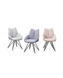 Chaise Brent bi-tissu
