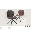 Chaise Nova anthracite, brun foncé, cognac