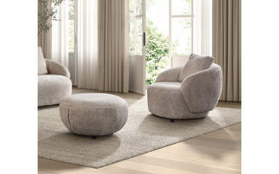 Fauteuil Crema + Pouf