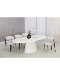 Table Ovale en Cimentex Pied Central