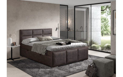 Boxspring 160/200 avec surmatelas et rangements